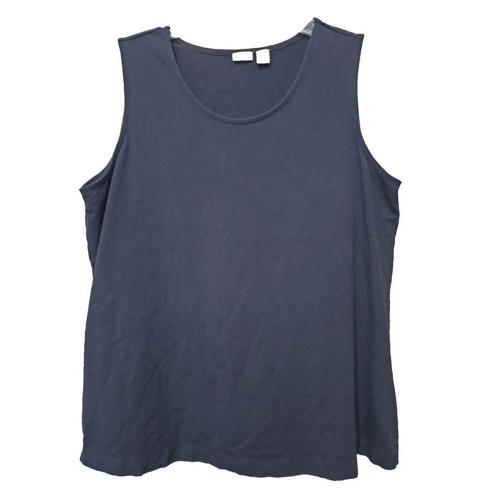 Caslon Navy Cotton/Spandex Sleeveless Tank Top Size 2X